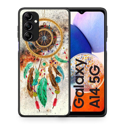 Θήκη Samsung Galaxy A14 / A14 5G Boho DreamCatcher από τη Smartfits με σχέδιο στο πίσω μέρος και μαύρο περίβλημα | Samsung Galaxy A14 / A14 5G Boho DreamCatcher Case with Colorful Back and Black Bezels