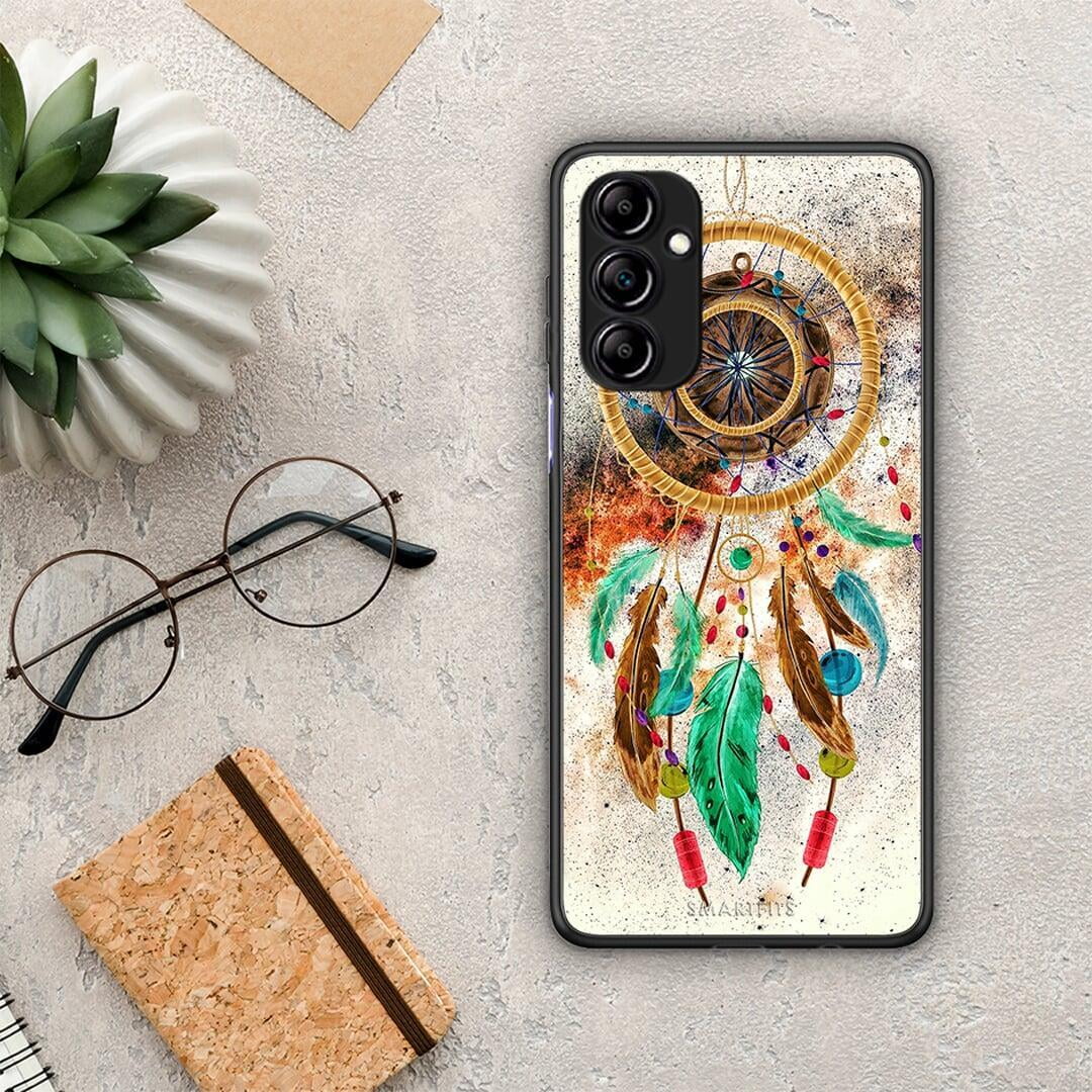 Θήκη Samsung Galaxy A14 / A14 5G Boho DreamCatcher από τη Smartfits με σχέδιο στο πίσω μέρος και μαύρο περίβλημα | Samsung Galaxy A14 / A14 5G Boho DreamCatcher Case with Colorful Back and Black Bezels