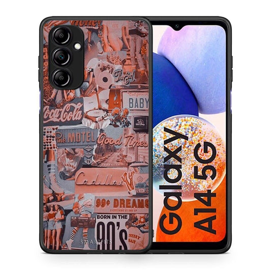 Θήκη Samsung Galaxy A14 / A14 5G Born In 90s από τη Smartfits με σχέδιο στο πίσω μέρος και μαύρο περίβλημα | Samsung Galaxy A14 / A14 5G Born In 90s Case with Colorful Back and Black Bezels