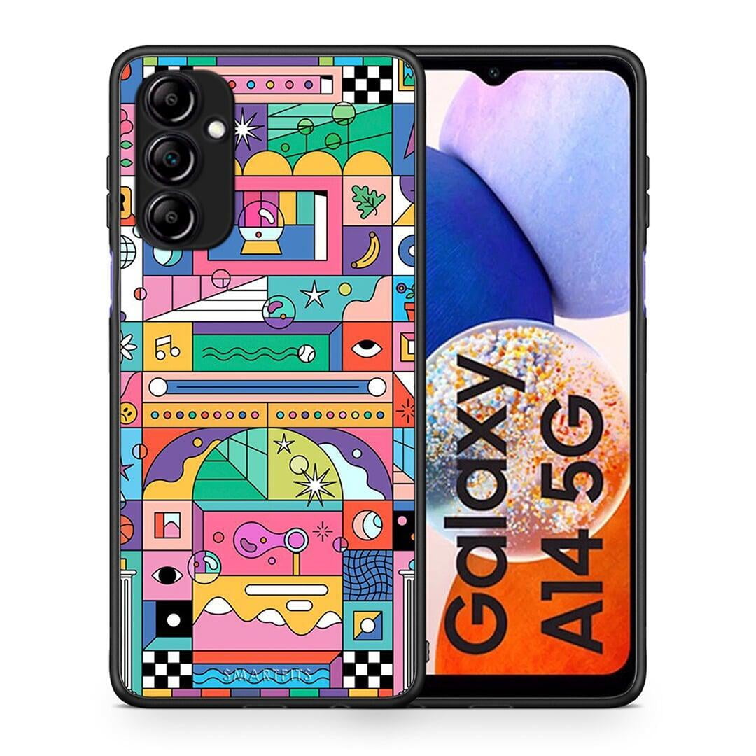 Θήκη Samsung Galaxy A14 / A14 5G Bubbles Soap από τη Smartfits με σχέδιο στο πίσω μέρος και μαύρο περίβλημα | Samsung Galaxy A14 / A14 5G Bubbles Soap Case with Colorful Back and Black Bezels