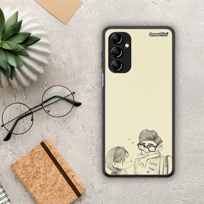 Θήκη Samsung Galaxy A14 / A14 5G Carl And Ellie από τη Smartfits με σχέδιο στο πίσω μέρος και μαύρο περίβλημα | Samsung Galaxy A14 / A14 5G Carl And Ellie Case with Colorful Back and Black Bezels