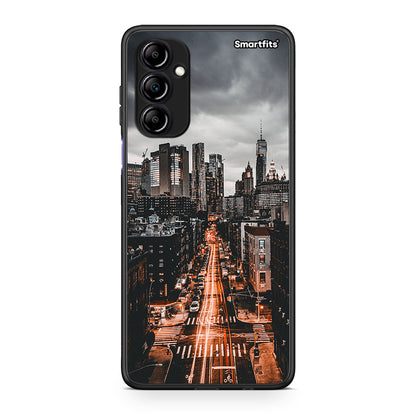 Θήκη Samsung Galaxy A14 / A14 5G City Lights από τη Smartfits με σχέδιο στο πίσω μέρος και μαύρο περίβλημα | Samsung Galaxy A14 / A14 5G City Lights Case with Colorful Back and Black Bezels
