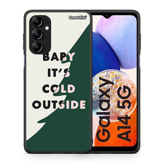 Θήκη Samsung Galaxy A14 / A14 5G Cold Outside από τη Smartfits με σχέδιο στο πίσω μέρος και μαύρο περίβλημα | Samsung Galaxy A14 / A14 5G Cold Outside Case with Colorful Back and Black Bezels