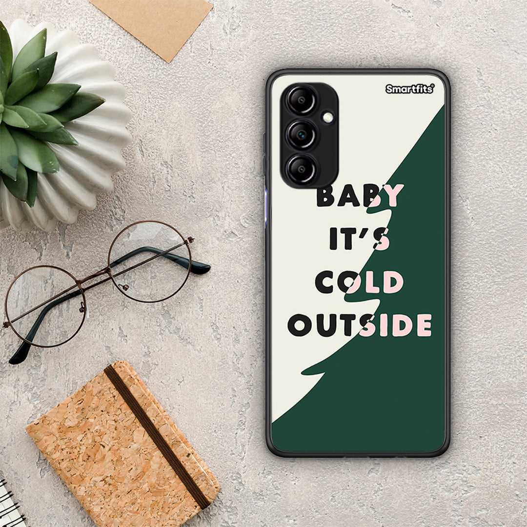 Θήκη Samsung Galaxy A14 / A14 5G Cold Outside από τη Smartfits με σχέδιο στο πίσω μέρος και μαύρο περίβλημα | Samsung Galaxy A14 / A14 5G Cold Outside Case with Colorful Back and Black Bezels