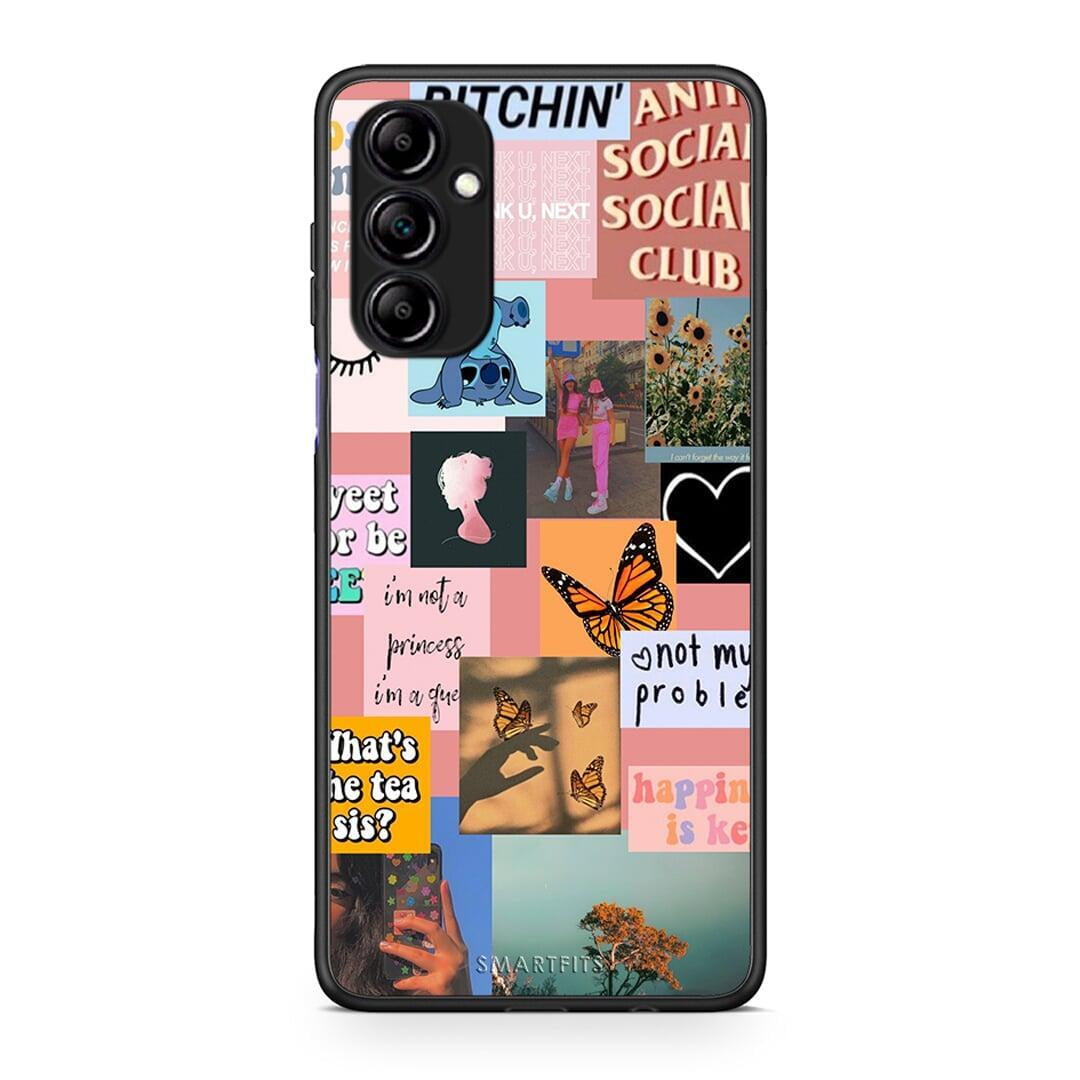 Θήκη Samsung Galaxy A14 / A14 5G Collage Bitchin από τη Smartfits με σχέδιο στο πίσω μέρος και μαύρο περίβλημα | Samsung Galaxy A14 / A14 5G Collage Bitchin Case with Colorful Back and Black Bezels
