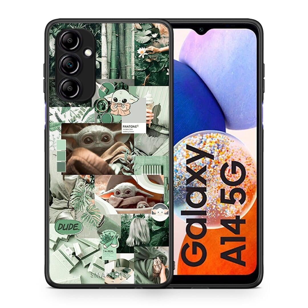 Θήκη Samsung Galaxy A14 / A14 5G Collage Dude από τη Smartfits με σχέδιο στο πίσω μέρος και μαύρο περίβλημα | Samsung Galaxy A14 / A14 5G Collage Dude Case with Colorful Back and Black Bezels