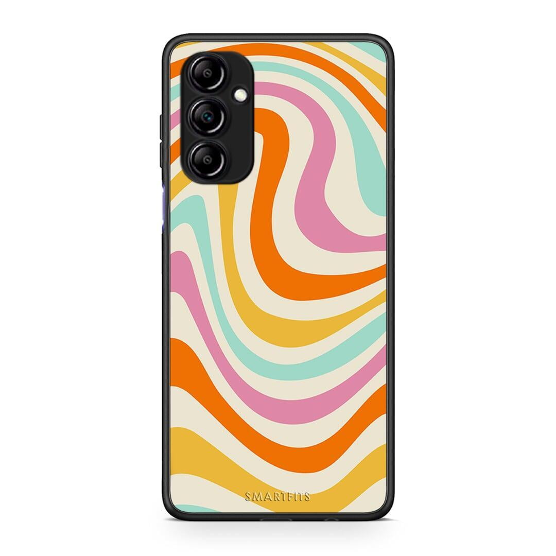 Θήκη Samsung Galaxy A14 / A14 5G Colourful Waves από τη Smartfits με σχέδιο στο πίσω μέρος και μαύρο περίβλημα | Samsung Galaxy A14 / A14 5G Colourful Waves Case with Colorful Back and Black Bezels