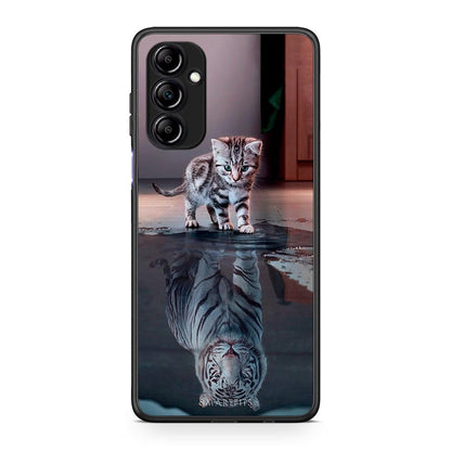 Θήκη Samsung Galaxy A14 / A14 5G Cute Tiger από τη Smartfits με σχέδιο στο πίσω μέρος και μαύρο περίβλημα | Samsung Galaxy A14 / A14 5G Cute Tiger Case with Colorful Back and Black Bezels