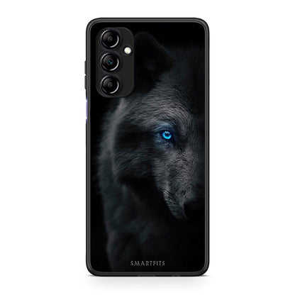 Θήκη Samsung Galaxy A14 / A14 5G Dark Wolf από τη Smartfits με σχέδιο στο πίσω μέρος και μαύρο περίβλημα | Samsung Galaxy A14 / A14 5G Dark Wolf Case with Colorful Back and Black Bezels