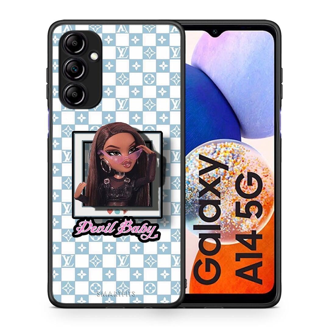 Θήκη Samsung Galaxy A14 / A14 5G Devil Baby από τη Smartfits με σχέδιο στο πίσω μέρος και μαύρο περίβλημα | Samsung Galaxy A14 / A14 5G Devil Baby Case with Colorful Back and Black Bezels