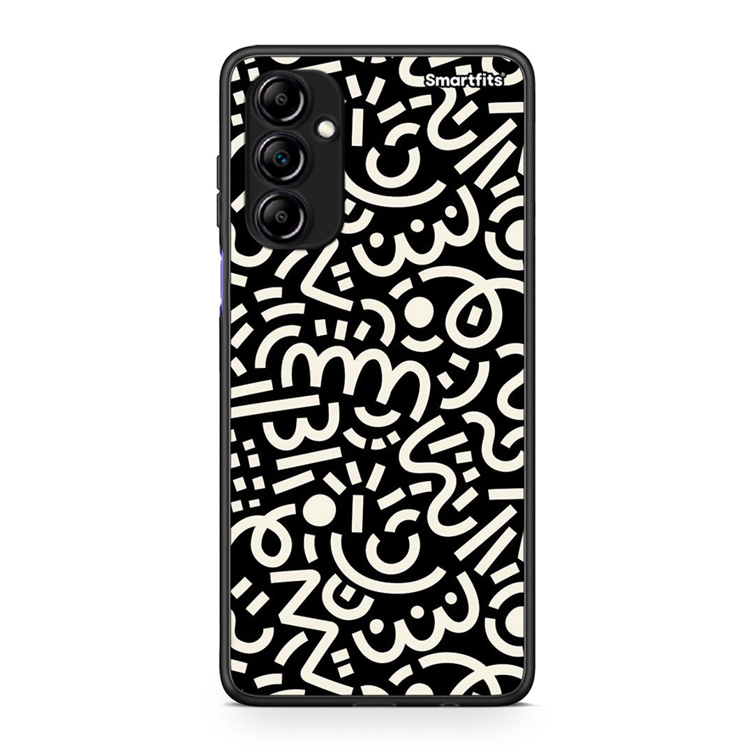 Θήκη Samsung Galaxy A14 / A14 5G Doodle Art από τη Smartfits με σχέδιο στο πίσω μέρος και μαύρο περίβλημα | Samsung Galaxy A14 / A14 5G Doodle Art Case with Colorful Back and Black Bezels