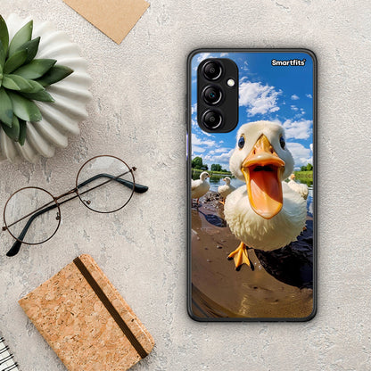 Θήκη Samsung Galaxy A14 / A14 5G Duck Face από τη Smartfits με σχέδιο στο πίσω μέρος και μαύρο περίβλημα | Samsung Galaxy A14 / A14 5G Duck Face Case with Colorful Back and Black Bezels