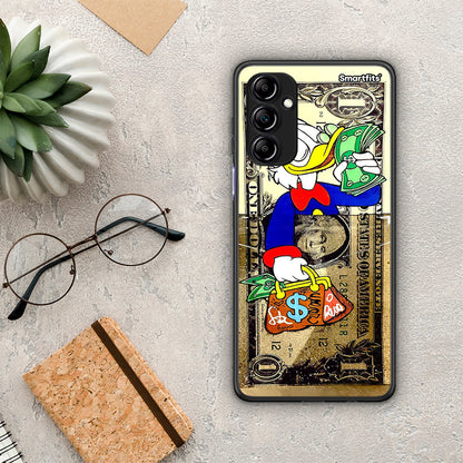 Θήκη Samsung Galaxy A14 / A14 5G Duck Money από τη Smartfits με σχέδιο στο πίσω μέρος και μαύρο περίβλημα | Samsung Galaxy A14 / A14 5G Duck Money Case with Colorful Back and Black Bezels