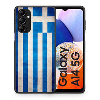 Thumbnail for Θήκη Samsung Galaxy A14 / A14 5G Flag Greek από τη Smartfits με σχέδιο στο πίσω μέρος και μαύρο περίβλημα | Samsung Galaxy A14 / A14 5G Flag Greek Case with Colorful Back and Black Bezels