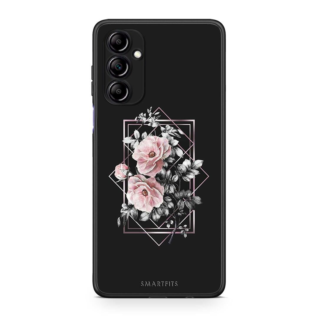Θήκη Samsung Galaxy A14 / A14 5G Flower Frame από τη Smartfits με σχέδιο στο πίσω μέρος και μαύρο περίβλημα | Samsung Galaxy A14 / A14 5G Flower Frame Case with Colorful Back and Black Bezels
