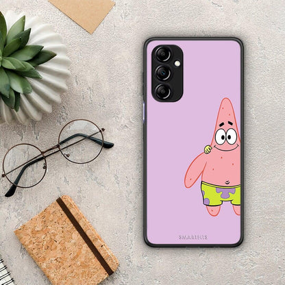 Θήκη Samsung Galaxy A14 / A14 5G Friends Patrick από τη Smartfits με σχέδιο στο πίσω μέρος και μαύρο περίβλημα | Samsung Galaxy A14 / A14 5G Friends Patrick Case with Colorful Back and Black Bezels