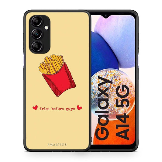 Θήκη Samsung Galaxy A14 / A14 5G Fries Before Guys από τη Smartfits με σχέδιο στο πίσω μέρος και μαύρο περίβλημα | Samsung Galaxy A14 / A14 5G Fries Before Guys Case with Colorful Back and Black Bezels