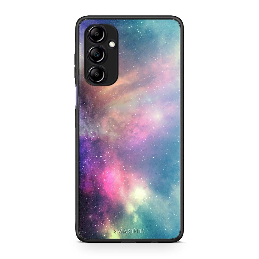 Θήκη Samsung Galaxy A14 / A14 5G Galactic Rainbow από τη Smartfits με σχέδιο στο πίσω μέρος και μαύρο περίβλημα | Samsung Galaxy A14 / A14 5G Galactic Rainbow Case with Colorful Back and Black Bezels