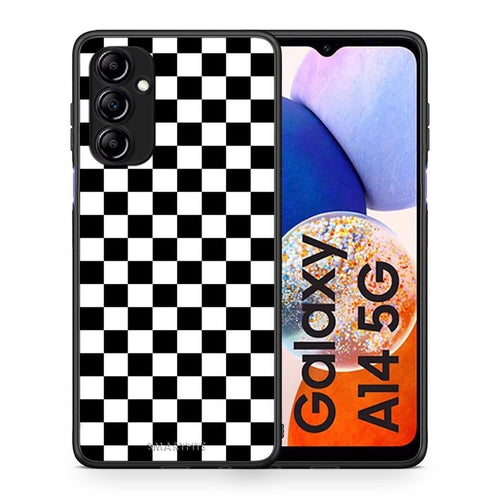 Θήκη Samsung Galaxy A14 / A14 5G Geometric Squares από τη Smartfits με σχέδιο στο πίσω μέρος και μαύρο περίβλημα | Samsung Galaxy A14 / A14 5G Geometric Squares Case with Colorful Back and Black Bezels