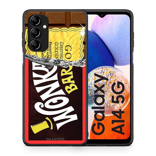 Θήκη Samsung Galaxy A14 / A14 5G Golden Ticket από τη Smartfits με σχέδιο στο πίσω μέρος και μαύρο περίβλημα | Samsung Galaxy A14 / A14 5G Golden Ticket Case with Colorful Back and Black Bezels