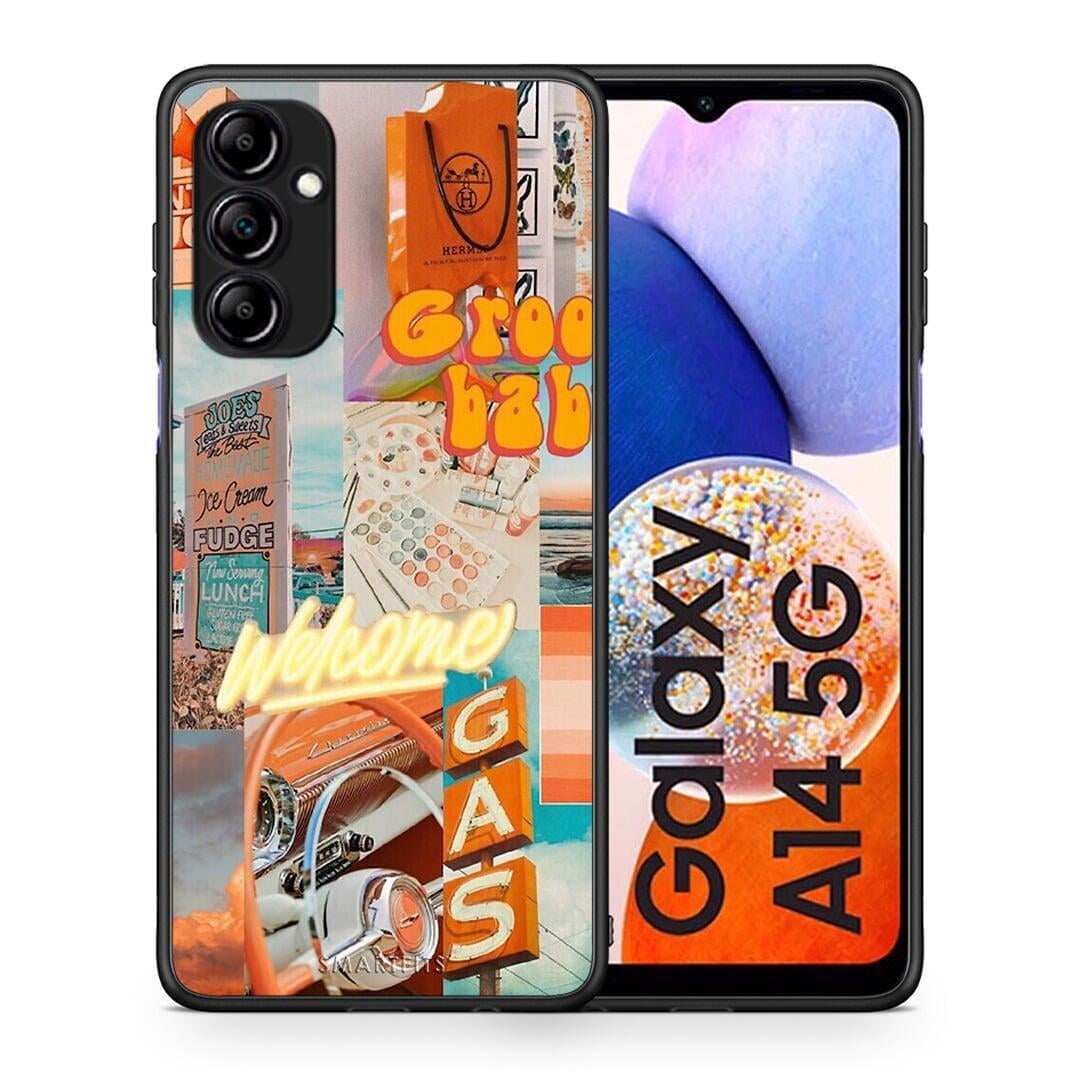 Θήκη Samsung Galaxy A14 / A14 5G Groovy Babe από τη Smartfits με σχέδιο στο πίσω μέρος και μαύρο περίβλημα | Samsung Galaxy A14 / A14 5G Groovy Babe Case with Colorful Back and Black Bezels