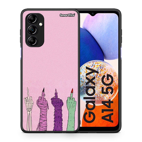 Θήκη Samsung Galaxy A14 / A14 5G Halloween Be A Lady από τη Smartfits με σχέδιο στο πίσω μέρος και μαύρο περίβλημα | Samsung Galaxy A14 / A14 5G Halloween Be A Lady Case with Colorful Back and Black Bezels