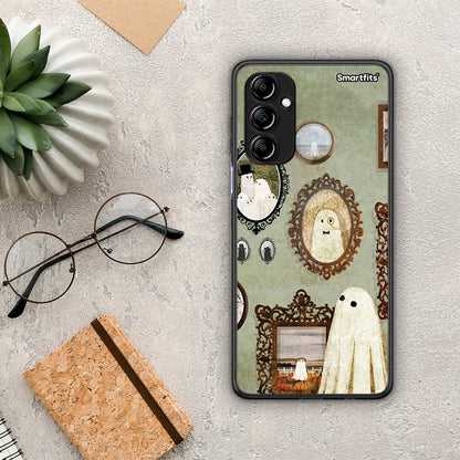 Θήκη Samsung Galaxy A14 / A14 5G Halloween Ghost Season από τη Smartfits με σχέδιο στο πίσω μέρος και μαύρο περίβλημα | Samsung Galaxy A14 / A14 5G Halloween Ghost Season Case with Colorful Back and Black Bezels