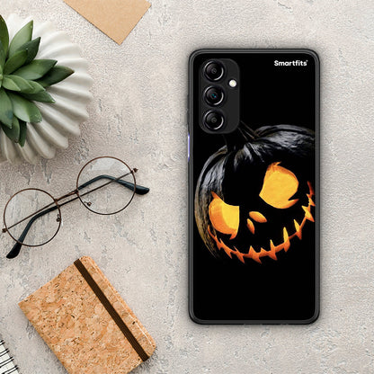 Θήκη Samsung Galaxy A14 / A14 5G Halloween Scary Pumpkin από τη Smartfits με σχέδιο στο πίσω μέρος και μαύρο περίβλημα | Samsung Galaxy A14 / A14 5G Halloween Scary Pumpkin Case with Colorful Back and Black Bezels