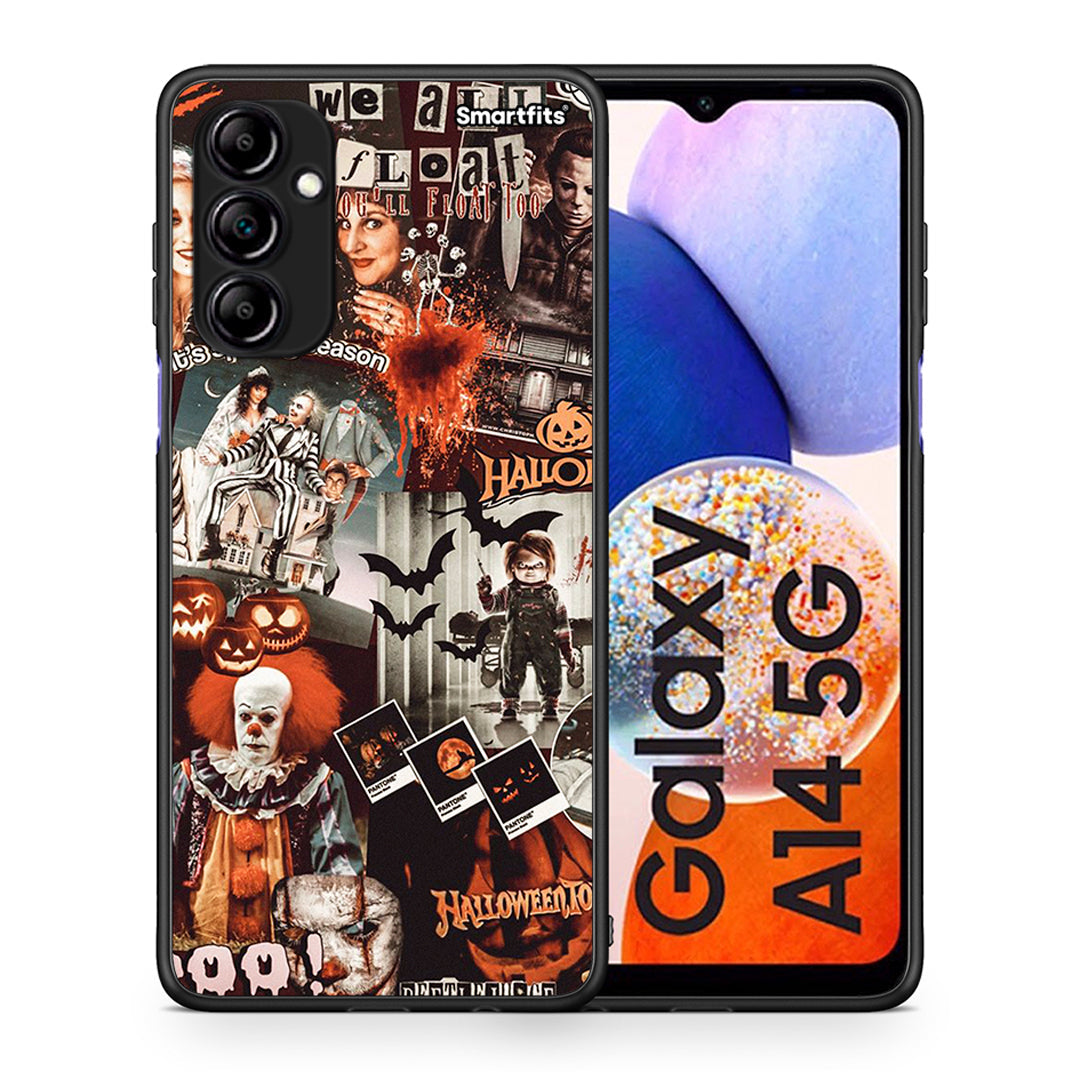 Θήκη Samsung Galaxy A14 / A14 5G Halloween Spooky Season από τη Smartfits με σχέδιο στο πίσω μέρος και μαύρο περίβλημα | Samsung Galaxy A14 / A14 5G Halloween Spooky Season Case with Colorful Back and Black Bezels