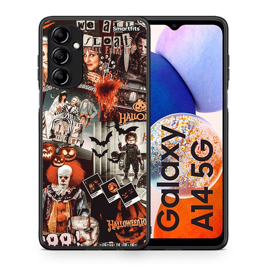 Θήκη Samsung Galaxy A14 / A14 5G Halloween Spooky Season από τη Smartfits με σχέδιο στο πίσω μέρος και μαύρο περίβλημα | Samsung Galaxy A14 / A14 5G Halloween Spooky Season Case with Colorful Back and Black Bezels