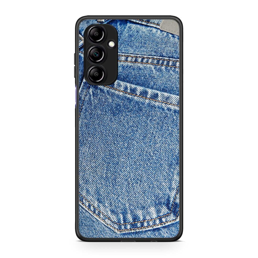 Θήκη Samsung Galaxy A14 / A14 5G Jeans Pocket από τη Smartfits με σχέδιο στο πίσω μέρος και μαύρο περίβλημα | Samsung Galaxy A14 / A14 5G Jeans Pocket Case with Colorful Back and Black Bezels