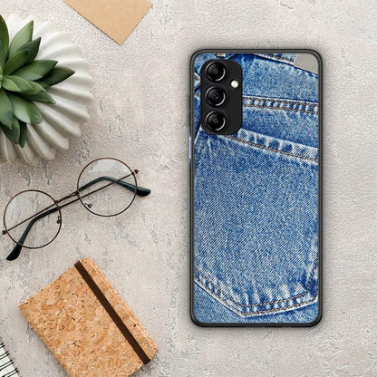 Θήκη Samsung Galaxy A14 / A14 5G Jeans Pocket από τη Smartfits με σχέδιο στο πίσω μέρος και μαύρο περίβλημα | Samsung Galaxy A14 / A14 5G Jeans Pocket Case with Colorful Back and Black Bezels