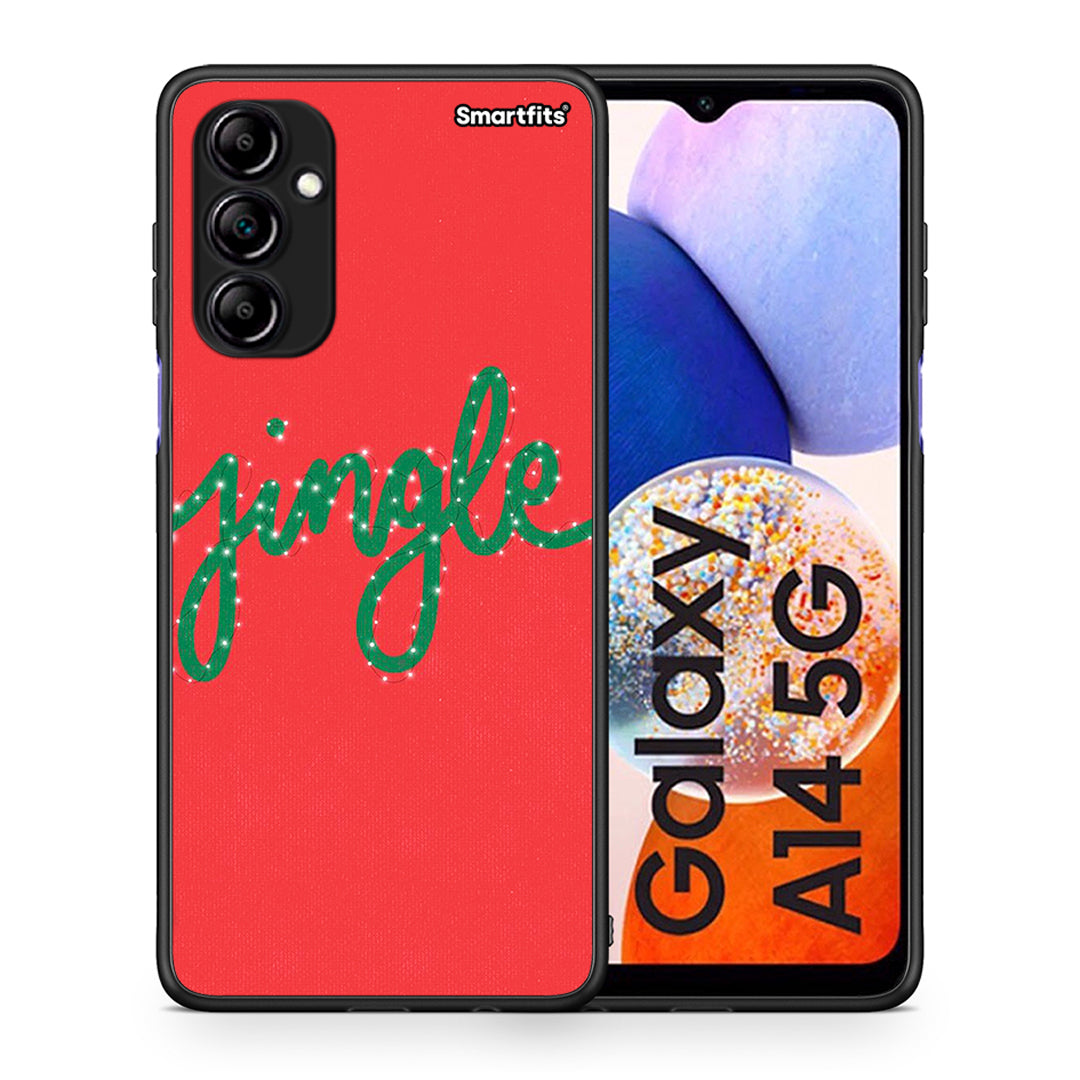 Θήκη Samsung Galaxy A14 / A14 5G Jingle Xmas από τη Smartfits με σχέδιο στο πίσω μέρος και μαύρο περίβλημα | Samsung Galaxy A14 / A14 5G Jingle Xmas Case with Colorful Back and Black Bezels