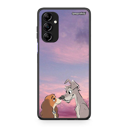 Θήκη Samsung Galaxy A14 / A14 5G Lady And Tramp από τη Smartfits με σχέδιο στο πίσω μέρος και μαύρο περίβλημα | Samsung Galaxy A14 / A14 5G Lady And Tramp Case with Colorful Back and Black Bezels
