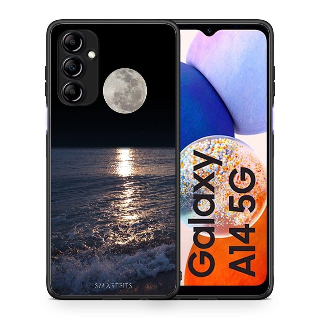 Θήκη Samsung Galaxy A14 / A14 5G Landscape Moon από τη Smartfits με σχέδιο στο πίσω μέρος και μαύρο περίβλημα | Samsung Galaxy A14 / A14 5G Landscape Moon Case with Colorful Back and Black Bezels