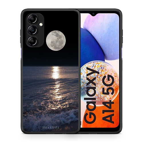Θήκη Samsung Galaxy A14 / A14 5G Landscape Moon από τη Smartfits με σχέδιο στο πίσω μέρος και μαύρο περίβλημα | Samsung Galaxy A14 / A14 5G Landscape Moon Case with Colorful Back and Black Bezels