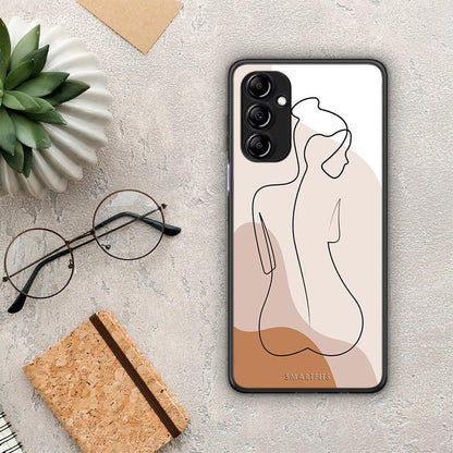 Θήκη Samsung Galaxy A14 / A14 5G LineArt Woman από τη Smartfits με σχέδιο στο πίσω μέρος και μαύρο περίβλημα | Samsung Galaxy A14 / A14 5G LineArt Woman Case with Colorful Back and Black Bezels