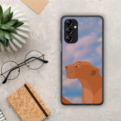 Θήκη Samsung Galaxy A14 / A14 5G Lion Love 2 από τη Smartfits με σχέδιο στο πίσω μέρος και μαύρο περίβλημα | Samsung Galaxy A14 / A14 5G Lion Love 2 Case with Colorful Back and Black Bezels