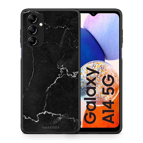 Θήκη Samsung Galaxy A14 / A14 5G Marble Black από τη Smartfits με σχέδιο στο πίσω μέρος και μαύρο περίβλημα | Samsung Galaxy A14 / A14 5G Marble Black Case with Colorful Back and Black Bezels