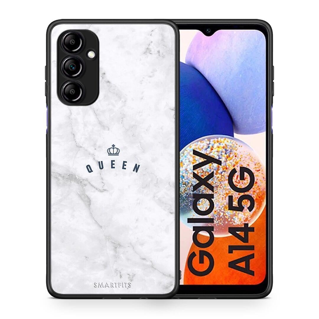 Θήκη Samsung Galaxy A14 / A14 5G Marble Queen από τη Smartfits με σχέδιο στο πίσω μέρος και μαύρο περίβλημα | Samsung Galaxy A14 / A14 5G Marble Queen Case with Colorful Back and Black Bezels