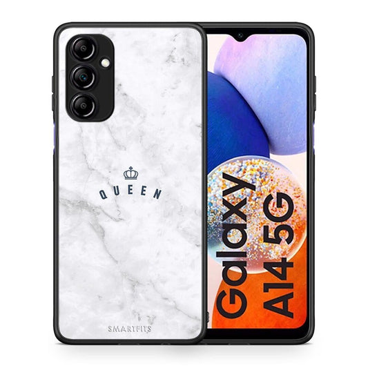 Θήκη Samsung Galaxy A14 / A14 5G Marble Queen από τη Smartfits με σχέδιο στο πίσω μέρος και μαύρο περίβλημα | Samsung Galaxy A14 / A14 5G Marble Queen Case with Colorful Back and Black Bezels