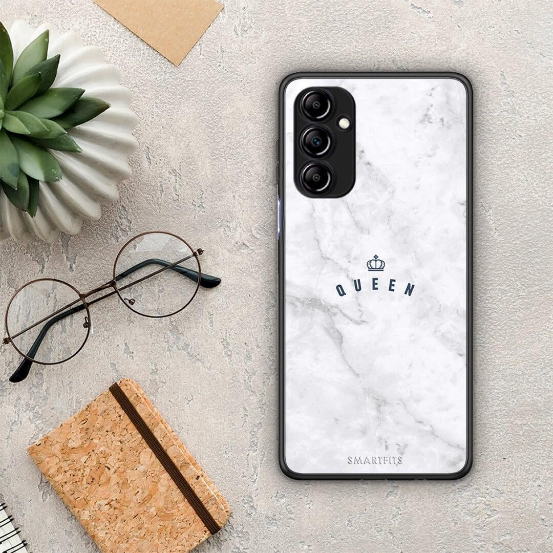 Θήκη Samsung Galaxy A14 / A14 5G Marble Queen από τη Smartfits με σχέδιο στο πίσω μέρος και μαύρο περίβλημα | Samsung Galaxy A14 / A14 5G Marble Queen Case with Colorful Back and Black Bezels