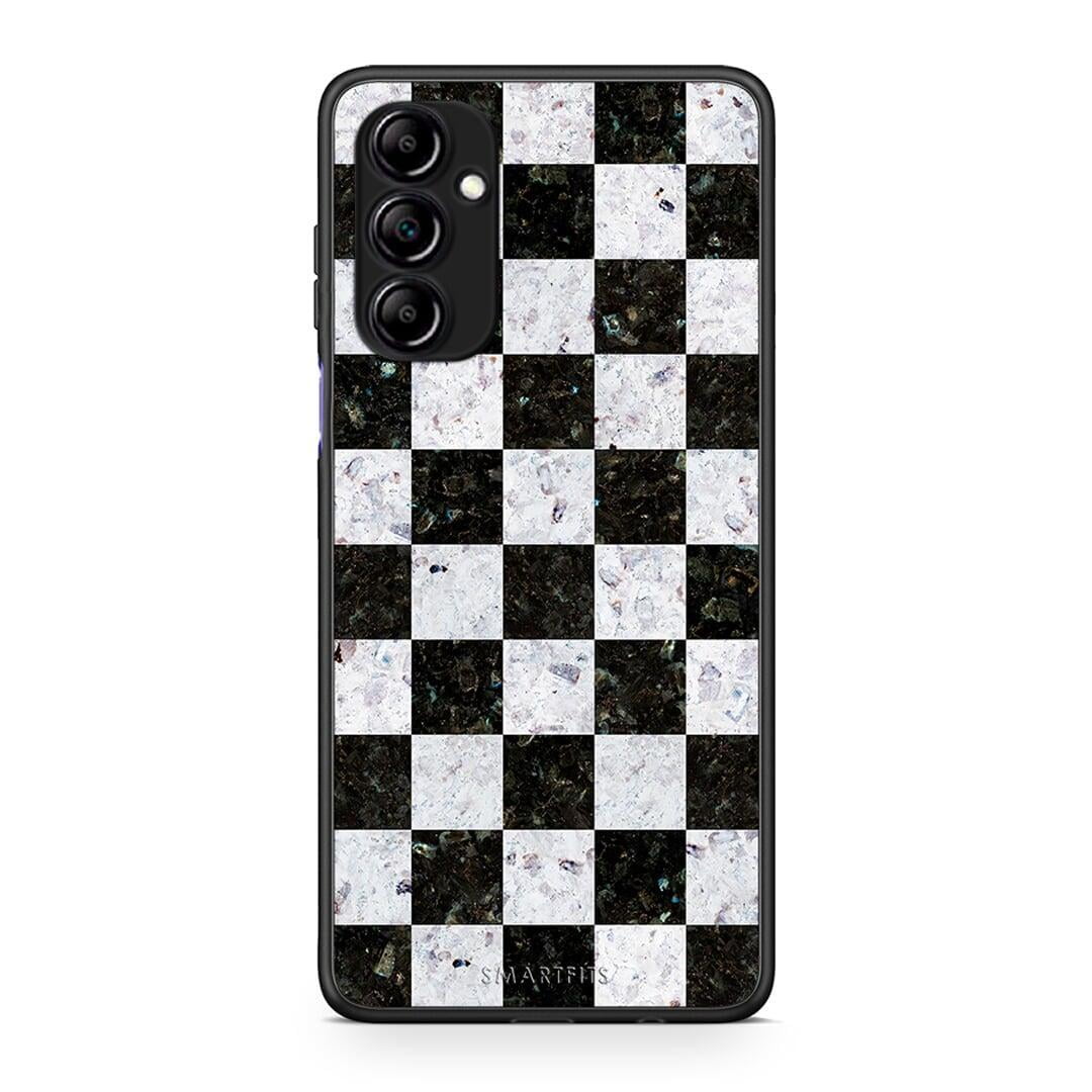 Θήκη Samsung Galaxy A14 / A14 5G Marble Square Geometric από τη Smartfits με σχέδιο στο πίσω μέρος και μαύρο περίβλημα | Samsung Galaxy A14 / A14 5G Marble Square Geometric Case with Colorful Back and Black Bezels