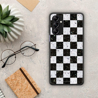 Θήκη Samsung Galaxy A14 / A14 5G Marble Square Geometric από τη Smartfits με σχέδιο στο πίσω μέρος και μαύρο περίβλημα | Samsung Galaxy A14 / A14 5G Marble Square Geometric Case with Colorful Back and Black Bezels