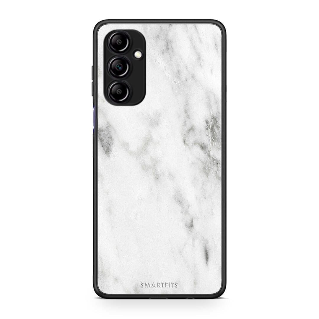 Θήκη Samsung Galaxy A14 / A14 5G Marble White από τη Smartfits με σχέδιο στο πίσω μέρος και μαύρο περίβλημα | Samsung Galaxy A14 / A14 5G Marble White Case with Colorful Back and Black Bezels