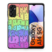 Thumbnail for Θήκη Samsung Galaxy A14 / A14 5G Melting Rainbow από τη Smartfits με σχέδιο στο πίσω μέρος και μαύρο περίβλημα | Samsung Galaxy A14 / A14 5G Melting Rainbow Case with Colorful Back and Black Bezels