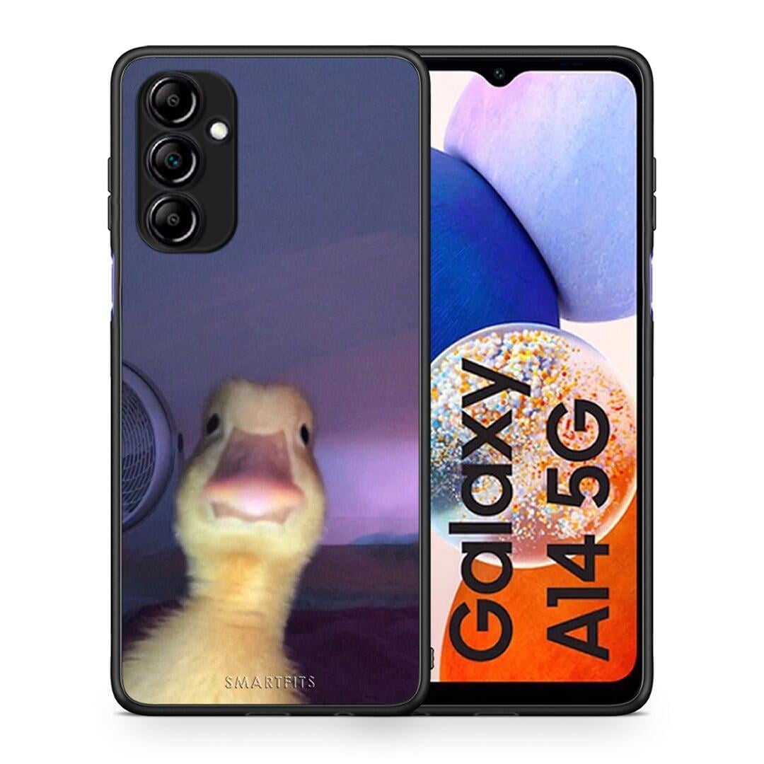 Θήκη Samsung Galaxy A14 / A14 5G Meme Duck από τη Smartfits με σχέδιο στο πίσω μέρος και μαύρο περίβλημα | Samsung Galaxy A14 / A14 5G Meme Duck Case with Colorful Back and Black Bezels