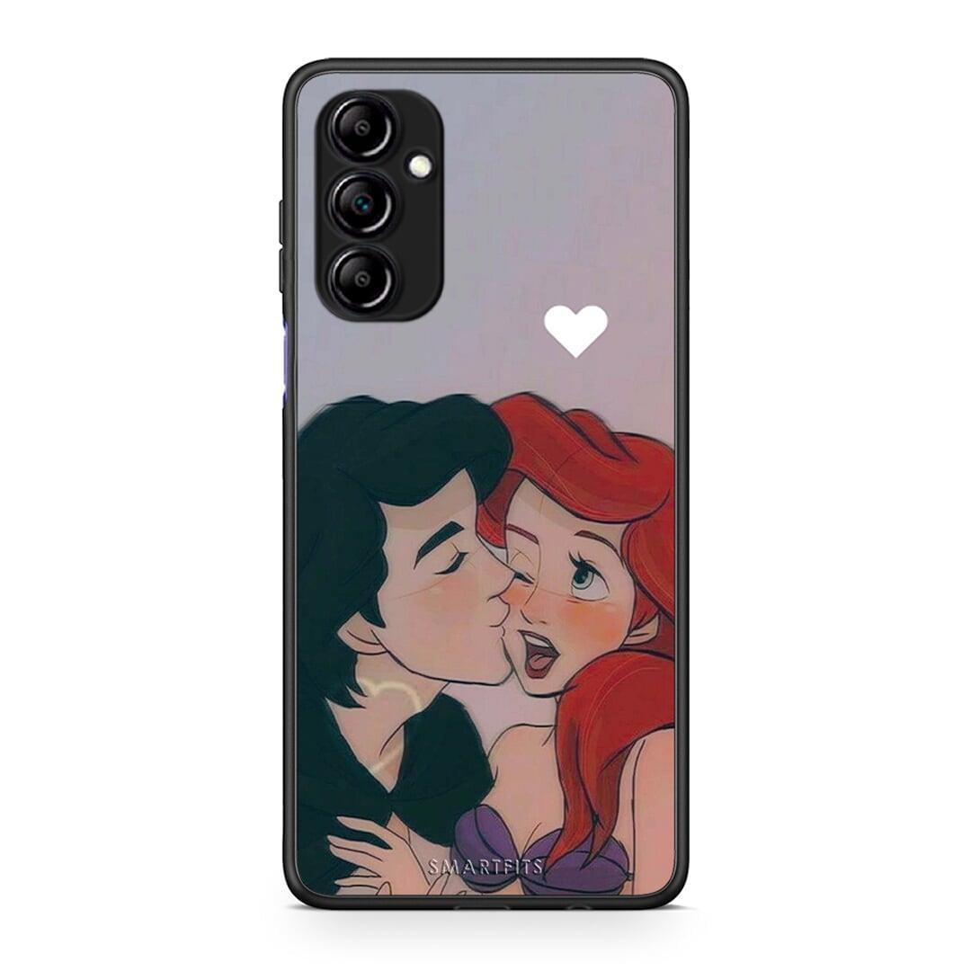 Θήκη Samsung Galaxy A14 / A14 5G Mermaid Couple από τη Smartfits με σχέδιο στο πίσω μέρος και μαύρο περίβλημα | Samsung Galaxy A14 / A14 5G Mermaid Couple Case with Colorful Back and Black Bezels