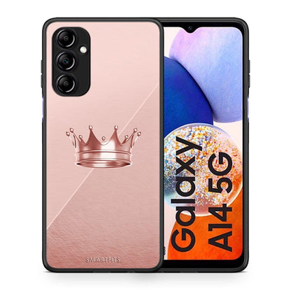 Θήκη Samsung Galaxy A14 / A14 5G Minimal Crown από τη Smartfits με σχέδιο στο πίσω μέρος και μαύρο περίβλημα | Samsung Galaxy A14 / A14 5G Minimal Crown Case with Colorful Back and Black Bezels