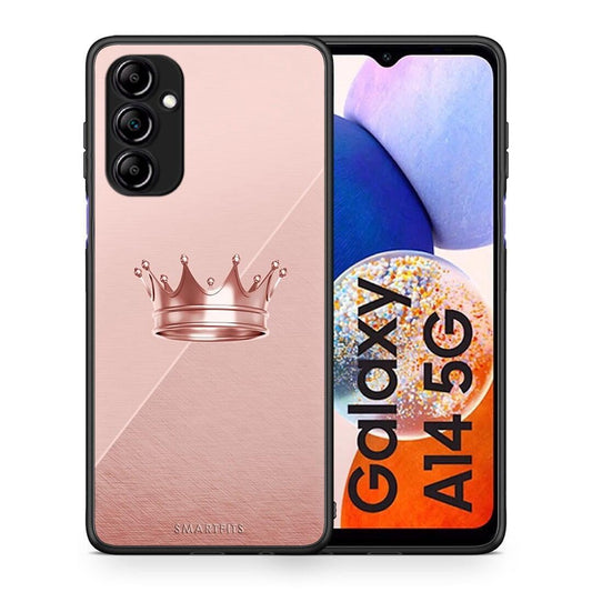 Θήκη Samsung Galaxy A14 / A14 5G Minimal Crown από τη Smartfits με σχέδιο στο πίσω μέρος και μαύρο περίβλημα | Samsung Galaxy A14 / A14 5G Minimal Crown Case with Colorful Back and Black Bezels